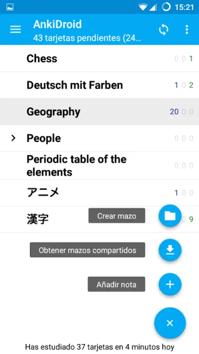 Captura 3 de AnkiDroid: Tarjetas de Memoria