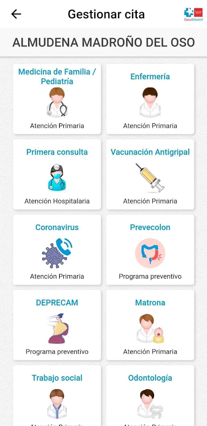 Captura 2 de Cita Sanitaria Madrid