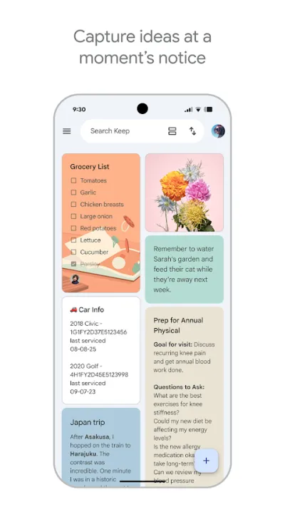 Captura 1 de Google Keep: notas y listas