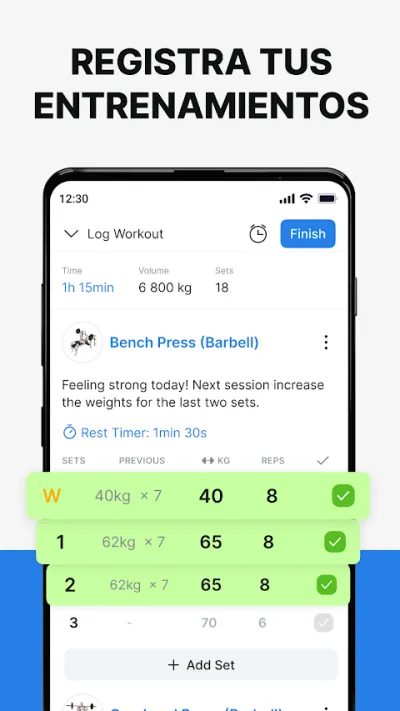 Captura 2 de Hevy: Registro de Gimnasio