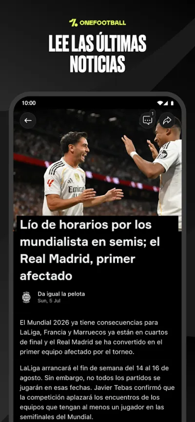 Captura 1 de OneFootball - Fútbol en directo