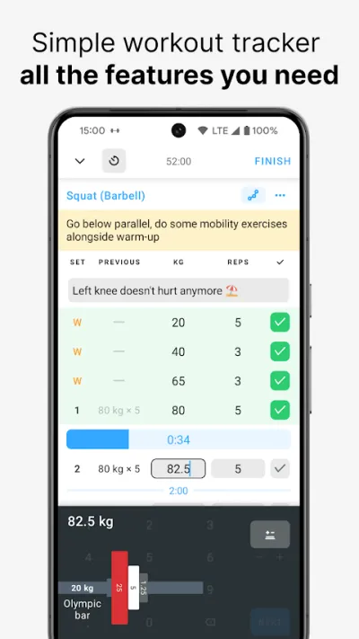 Captura 2 de Strong: Registro de Entrenamiento