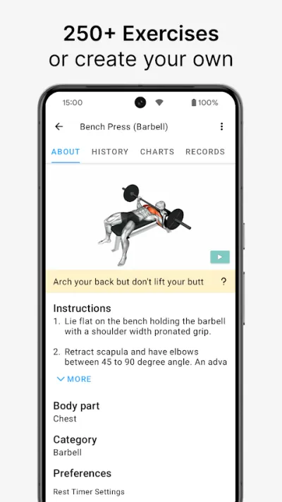 Captura 3 de Strong: Registro de Entrenamiento