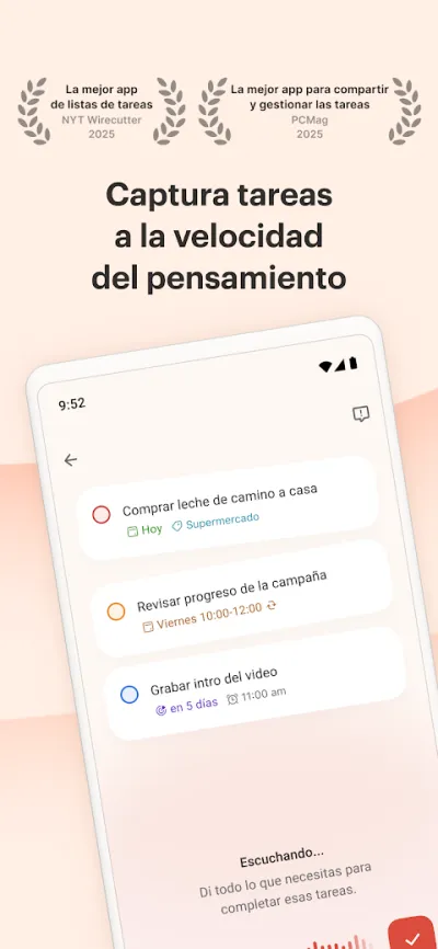 Captura 1 de Todoist: lista de tareas