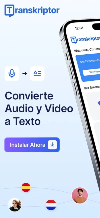 Captura 1 de Transkriptor: Voz a Texto